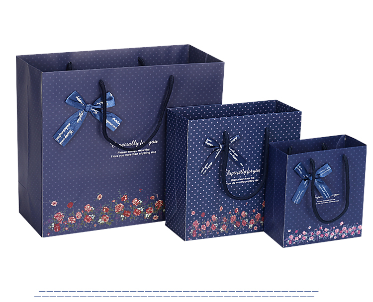 New Korean Fashion High-Grade Dark Polka Dot Bottom Gift Bag Birthday Gift Bag Tote Bag Return Gift Bag
