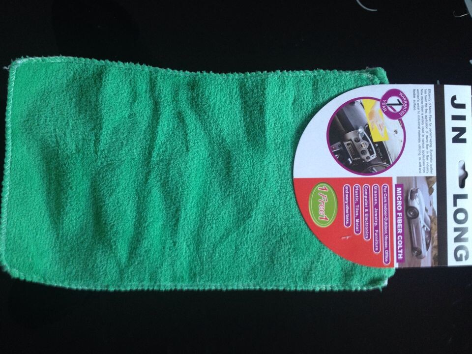 擦车布 素布 洗车布 抹布带纸卡 珊瑚绒单片 50X70