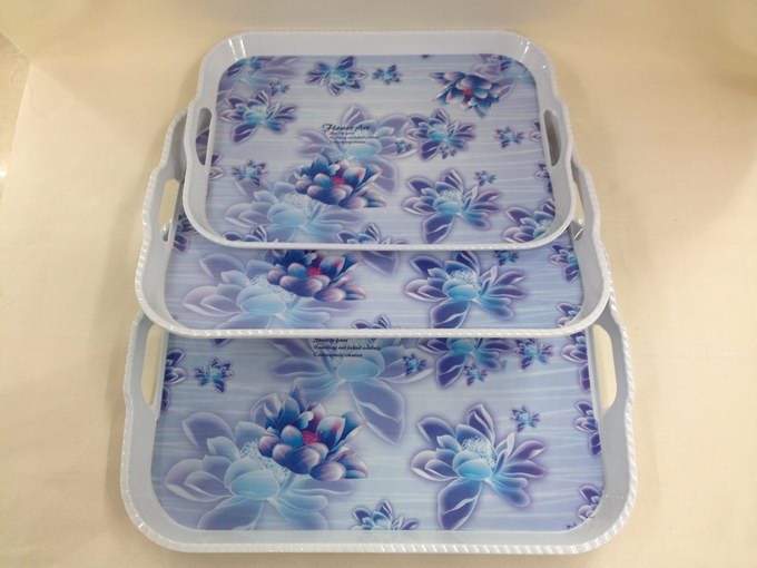 Melamine tray, double-ear large tray, lace tray, melamine tray, jdhd Specification image
