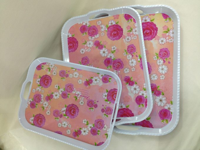 Melamine tray, double-ear large tray, lace tray, melamine tray, jdhd
