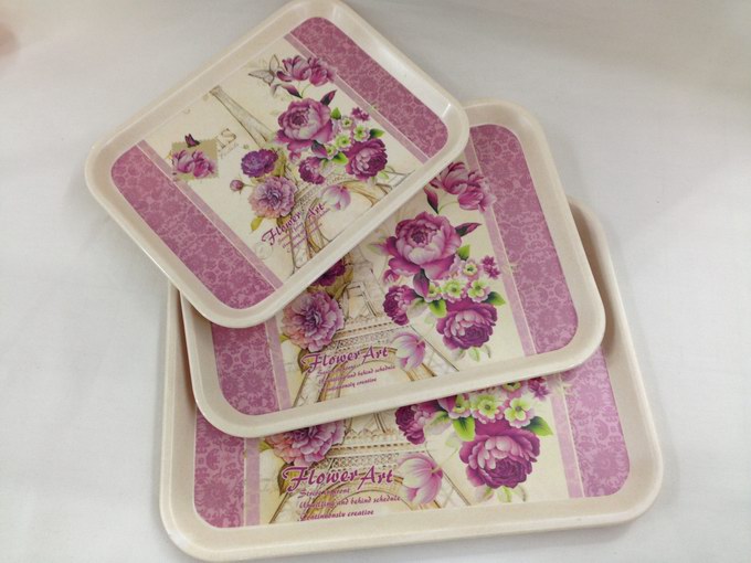 Bamboo and wood powder tray, square plate, fast food plate yg Specification image