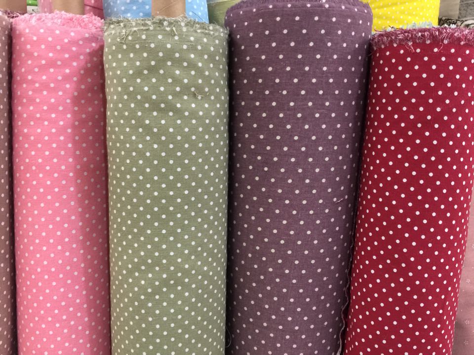 Canvas Printed Polka Dot White Dot Luggage Craft Cloth full figure