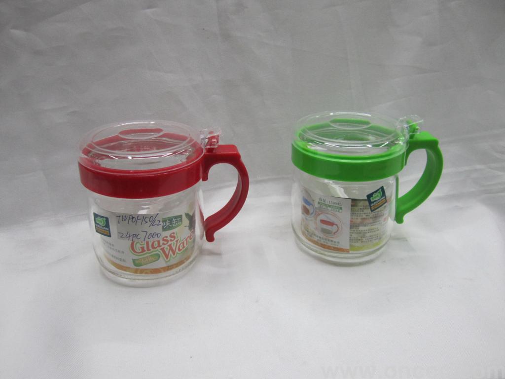 Manufacturers direct green Apple brand glass seasoning cans and cups wholesale glass products