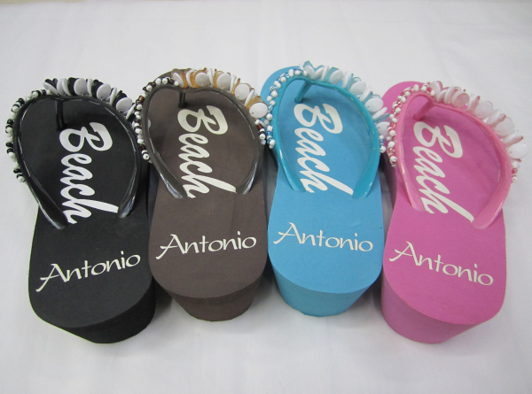 High-heeled pure hand-stitched accessory slippers, fashionable slippers, fashionable high-heeled slippers Application Scenario