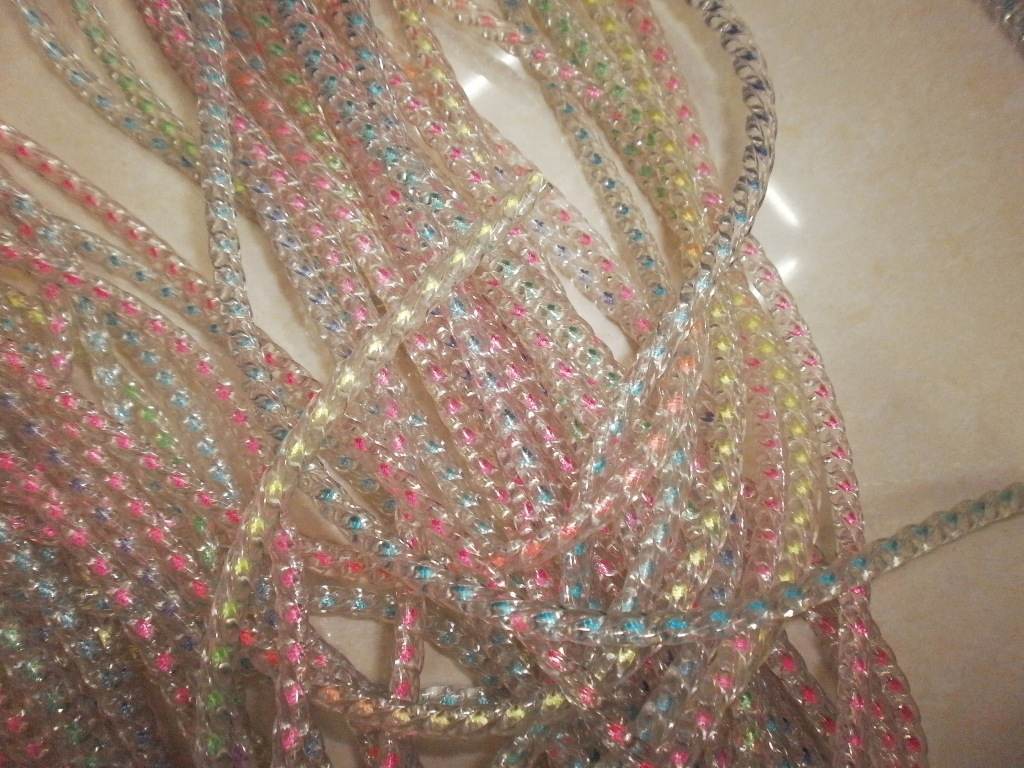 厂家直销 pvc 麻花跳绳 编织绳 实心绳透明管 彩管