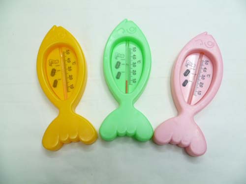 Wholesale brand-new material, burr-free, colorful cartoon plastic fish tank thermometer, baby bath and bathing thermometer details Picture
