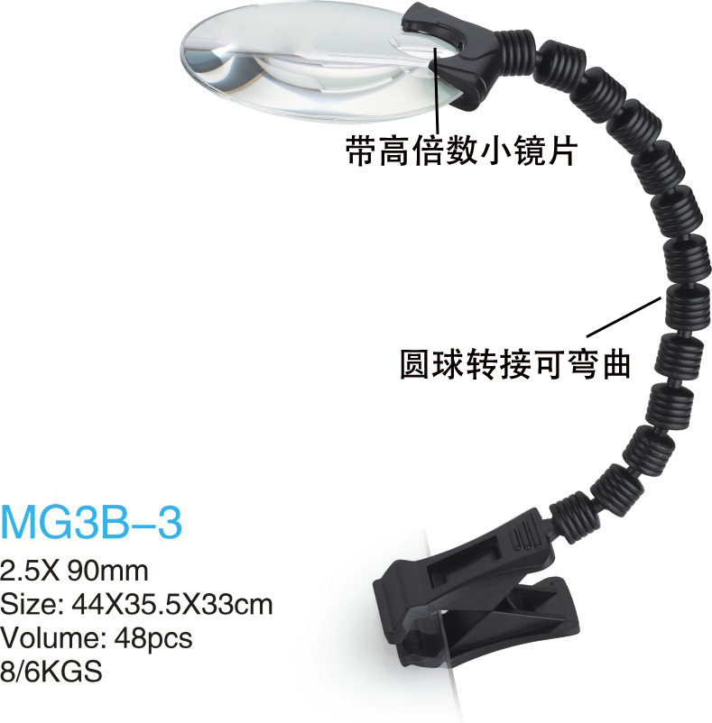 (Jinghui) Wholesale 3B-3 plastic round ball transfer magnifier Reading magnifier