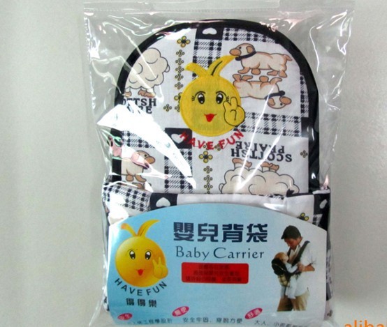 婴儿背带前抱 后背婴儿格子网棉背袋 背带