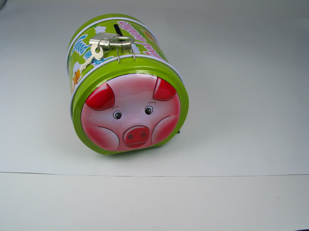 铁存钱罐 欧元存钱罐 卡通存钱罐 马口铁小水桶 铁烟碟壁画产品图