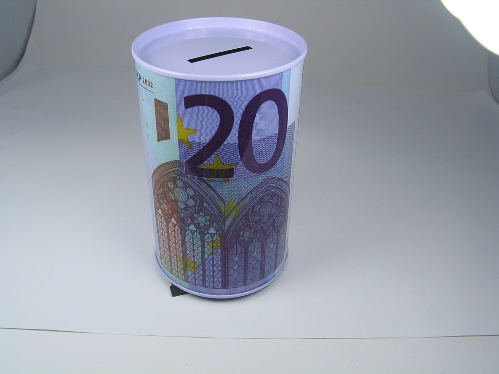 铁存钱罐 欧元存钱罐 卡通存钱罐 马口铁小水桶 铁烟碟壁画细节图