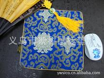 厂家直销节日中国元素礼品广告丝绸织锦鼠标垫套装
