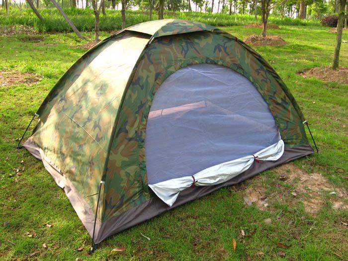 Single-layer leisure tent, 2-person camouflage tent, camping tent, portable hiking tent