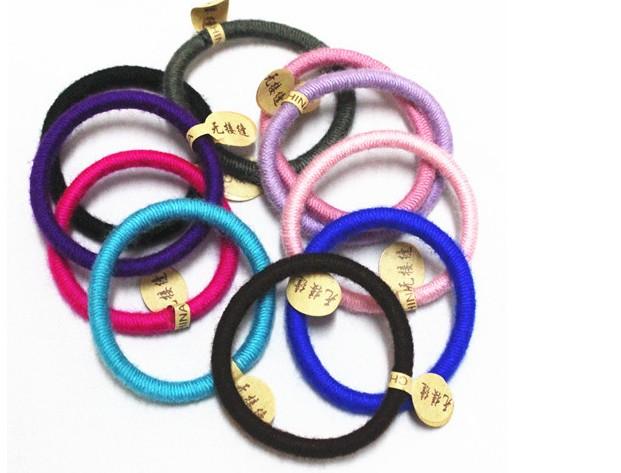 Wholesale Korean-style headwear, high-elasticity, seamless, high-quality hair bands, hair strings, rubber bands, woolen hair bands, 2-yuan store