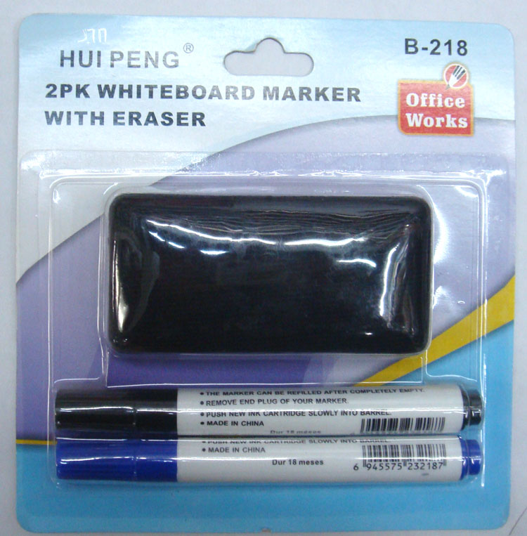 Whiteboard marker with white eraser set HUIPENG B-218 Graffiti pen for children