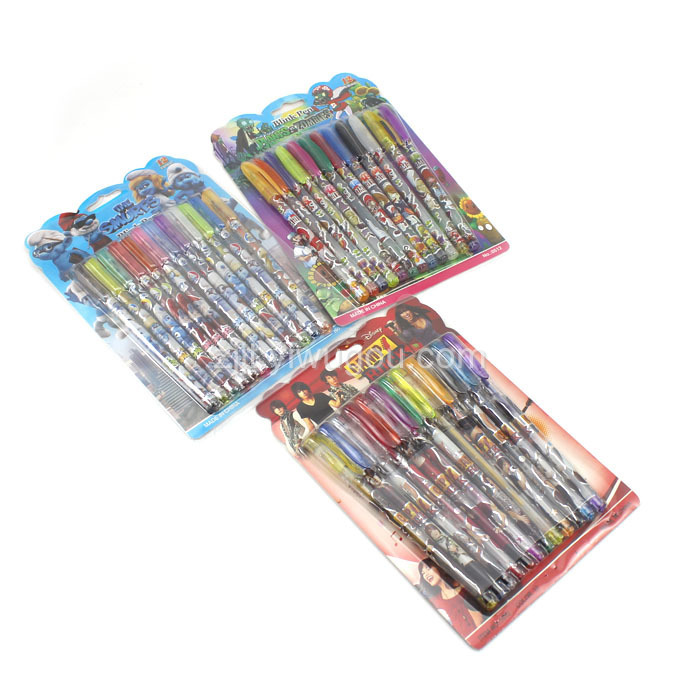 Japan and South Korea creative stationery 12 color flash pen bright crystal pen painting doodle pen Princess Mickey pattern thumbnail