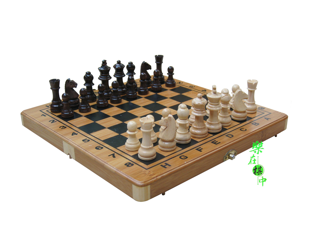 竹质圆角折叠国际象棋