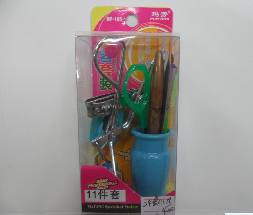Beauty tools 11-piece set eyebrow pencil nail clipper eyebrow eyelash cutter eyebrow comb peeling nail file cutter