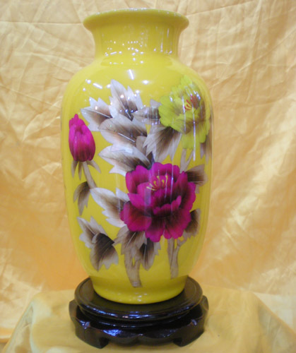 麦秆画 陶瓷 中国红 冬瓜瓶工艺品产品图