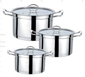 Stainless Steel Stockpot Right Angle Pot Thickened Double Bottom Induction Cooker Small Stockpot Instant Noodles Pot Two-Ear Pot Cooking Pot