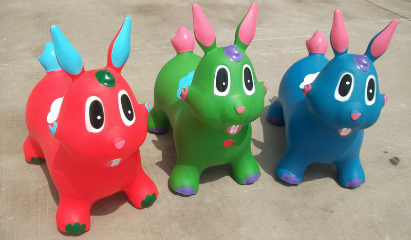 Painted music rabbit inflatable toy, inflatable animal