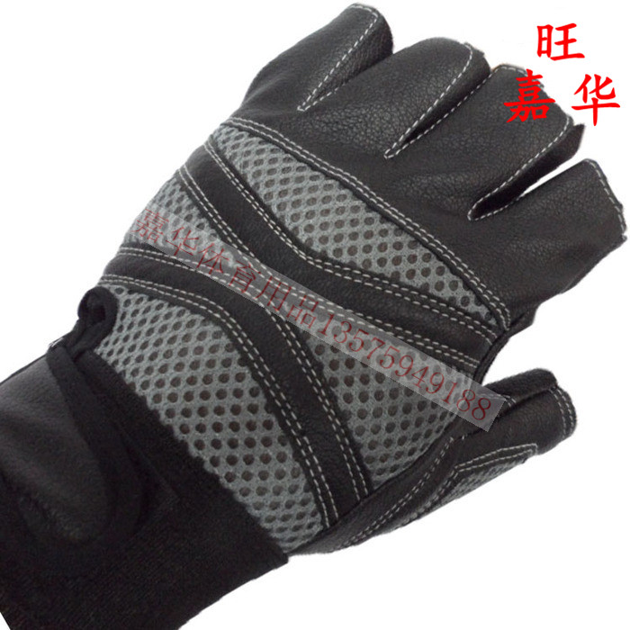 网布透气手套轻薄半指举重手套 休闲健身手套旺嘉华3024细节图