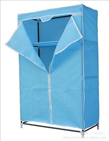 厂家直销宽横杆加固衣柜韩版T型布衣橱简易折叠衣柜收纳架鞋架细节图