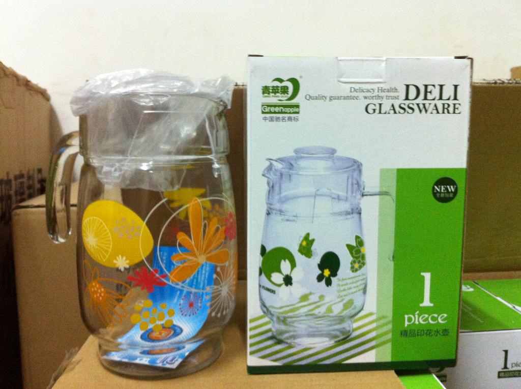 Green Apple glass printing kettle 1500ML