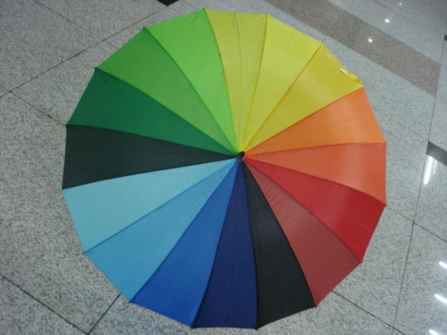 Rainbow automatic umbrella, direct sales from foreign trade umbrella manufacturer, 55CM16K Specification image