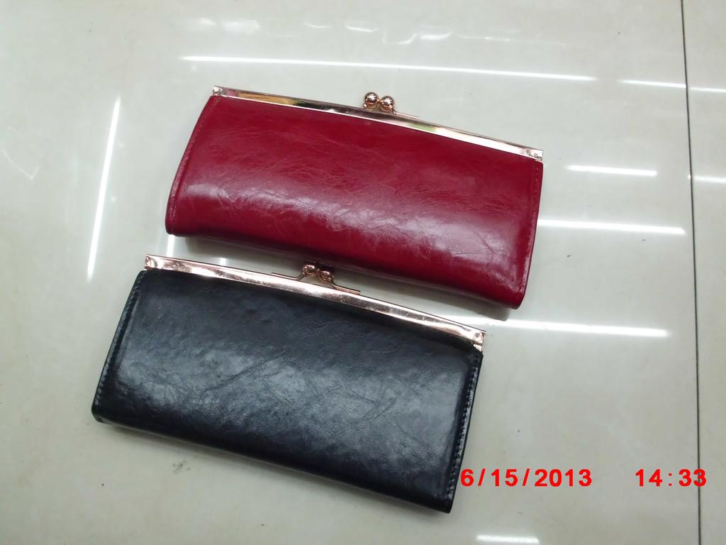 Color sólido rojo y negro estilo de la cartera de las mujeres, handgrip bag