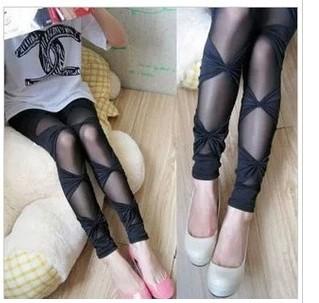 Wholesale spring and summer new Korean women's trousers versatile fashion tie bowknot nine minutes leggings thumbnail