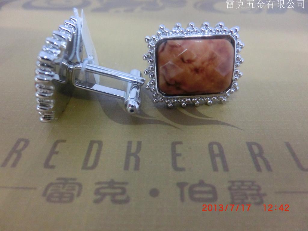 Unique and elegant coffee-colored textured gemstone cufflinks Specification image
