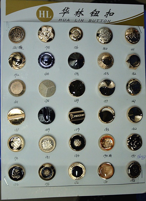 华林纽扣电镀钮扣多种雕花图案纽扣厂家直销
