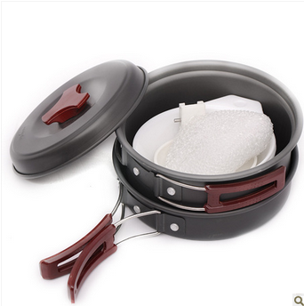 Xanoduji outdoor tableware set for 1-2 people, outdoor camping and barbecue equipment, folding picnic pot set details Picture