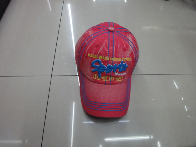 Washed three-dimensional embroidered baseball cap