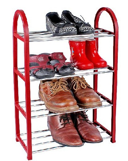 四层简易收纳鞋架 DIY组合鞋架 4色塑料鞋柜 置物架细节图