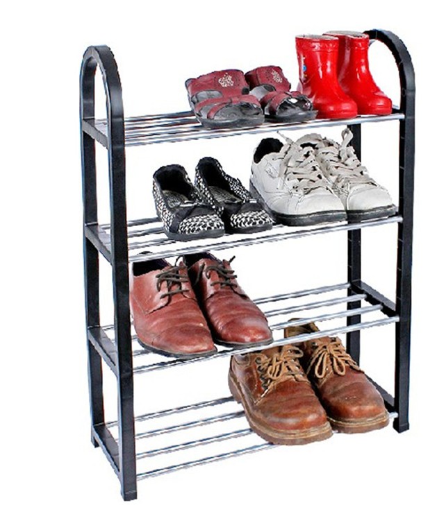 四层简易收纳鞋架 DIY组合鞋架 4色塑料鞋柜 置物架产品图