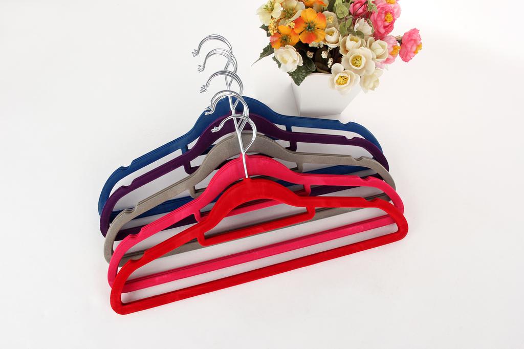 衣架 防滑植绒衣架晾衣架 挂钩爱心 衣架 大衣 批发包邮图