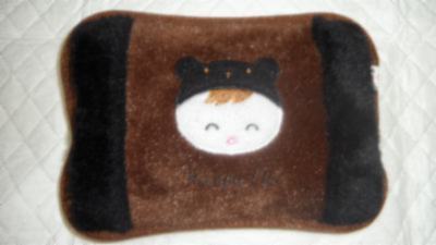 新款防爆两头毛双插热水袋/韩版刺绣毛绒暖水袋/暖手宝/暖水袋/电暖宝/电暖袋细节图