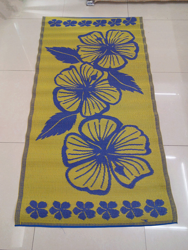 千思厂家直销外贸提花塑料席pp管编织席 草席 礼拜毯