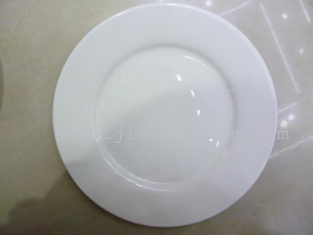 9-inch 23CM white round flat plate ceramic flat plate, made in Shandong