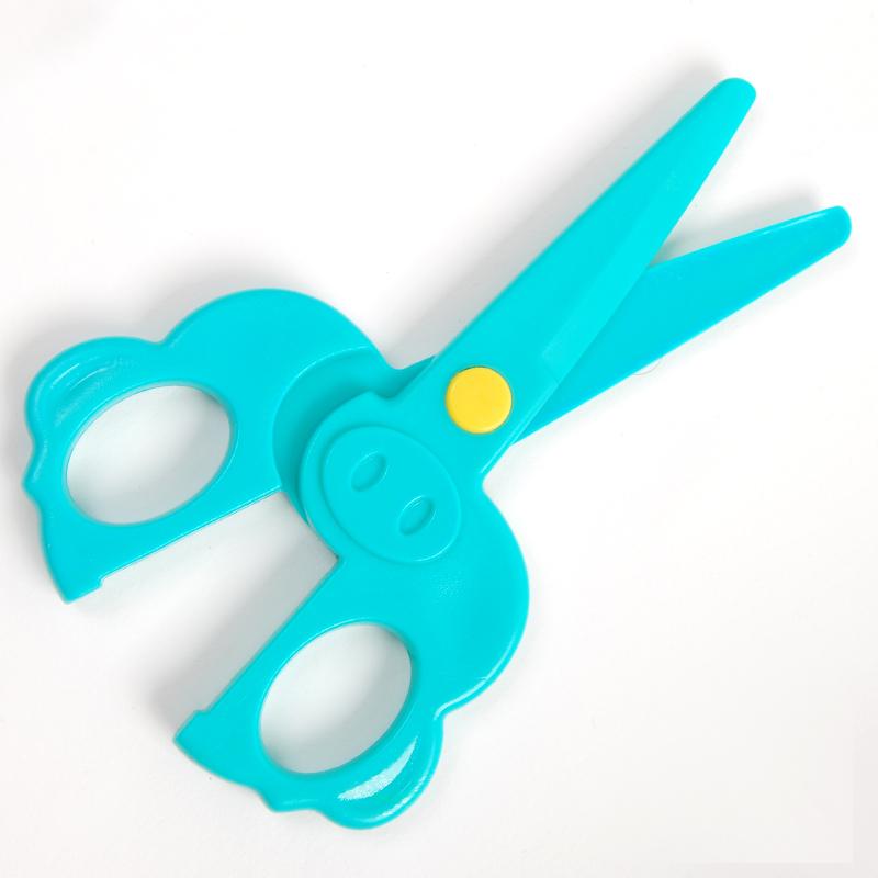 Office student scissors, paper-cutting scissors, all-plastic scissors, educational scissors, Yiwu scissors details Picture