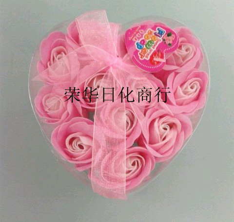 12朵心形三色香皂花 情人节 婚庆礼品 批发细节图