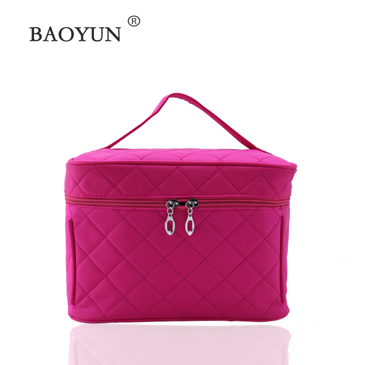 化妆包厂家 方形绣格化妆包 多功能收纳包 旅行洗漱包