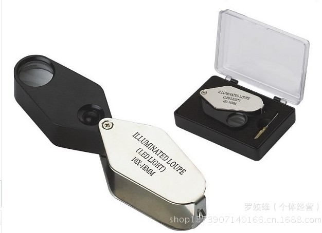 厂家直销 MG21001 带LED灯10倍珠宝放大镜