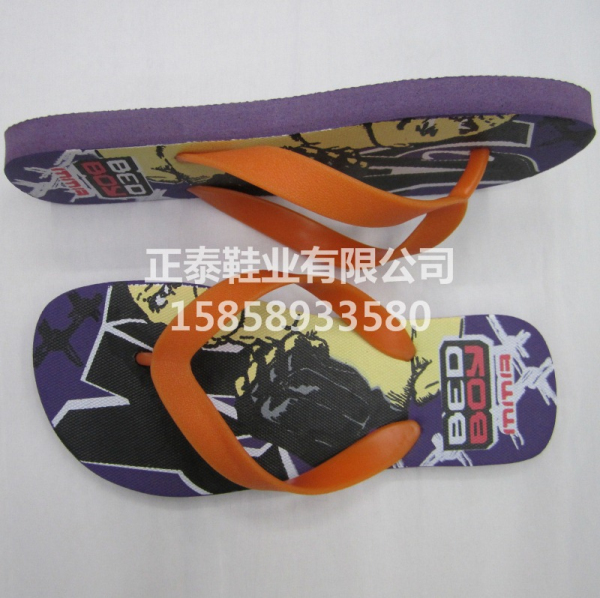 High-quality discounted new orange-printed rubber herringbone flip-flops for women details Picture