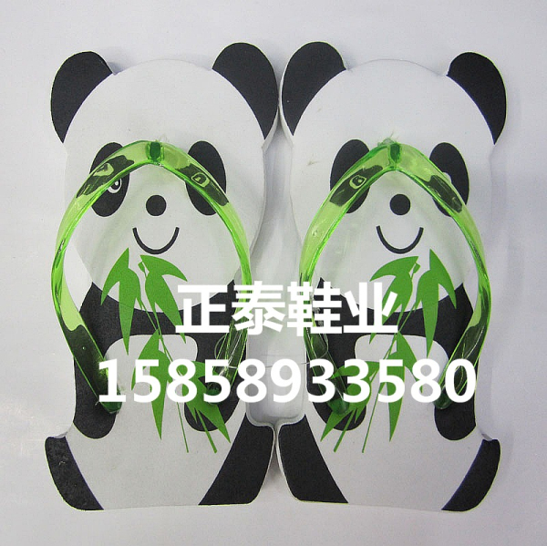 Customized cartoon animal panda flip-flops and EVA cartoon flip-flops by the manufacturer