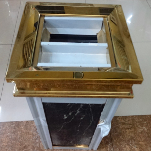 大理石瓷板金色烟灰桶垃圾桶杂物桶产品图