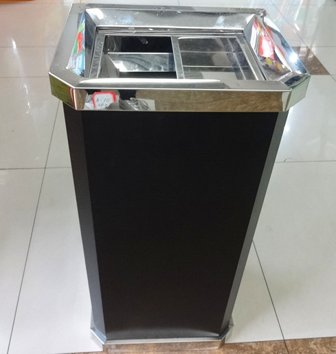 不锈钢方形靠墙式烟灰桶垃圾桶杂物桶产品图