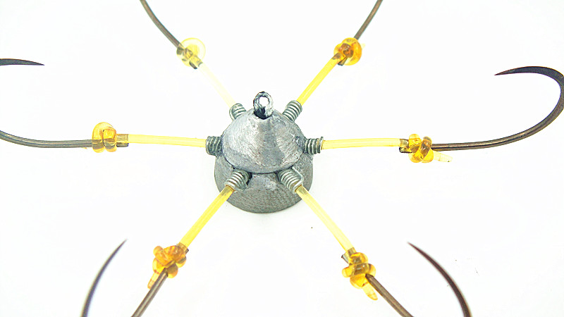 Vietnam Six Anchor Hook/Qiandao Lake Tight Water Beach/Six Claws Super Sharp/Spider Hook No Barbs Yellow 7Cm Specification drawing