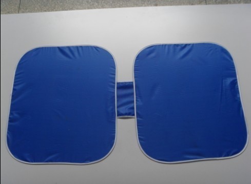 蓝色素布包边白色四方圈太阳挡